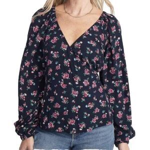 NWT Old Navy Wrap‎ Floral Long Sleeve Top Women's Size Medium